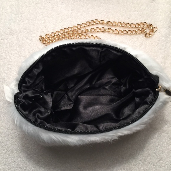 White Faux Fur Crossbody Bag - Picture 6 of 8